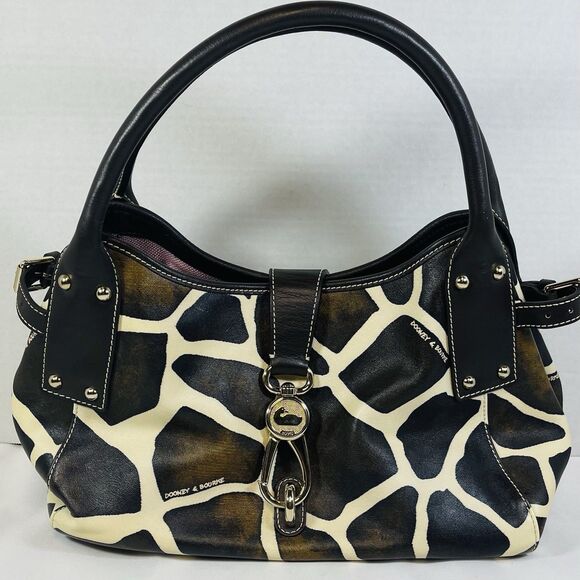 Vintage Dooney & Bourke Medium Logo Lock Stachel Purse Handbag GI358 Giraffe - Picture 2 of 16